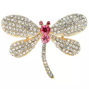 Женские броши-стрекозы со стразами, булавка с насекомыми, 2 цвета, модные украшения, новинка 2023 года