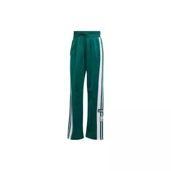 Женские брюки Adidas Originals Adibreak с боковыми кнопками и полосатыми лоскутными брюками лесно-зеленого цвета IR9792 XXS