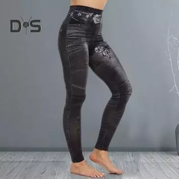 Женские брюки, эластичные брюки с принтом бабочки, облегающие узкие брюки с высокой талией, мягкие дышащие брюки для бега, тренажерного зала, йоги, брюки-карандаш M чёрный