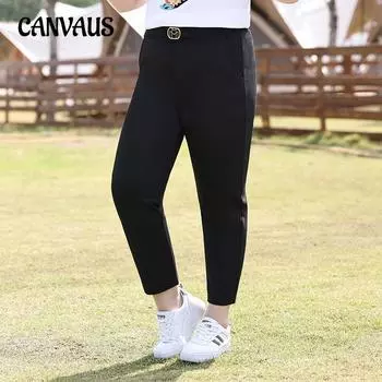 Женские брюки, эластичные леггинсы с высокой талией, весенне-летние брюки размера «девять десятых» больших размеров 2XL чёрный