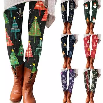 Женские брюки, эластичные мягкие хлопковые леггинсы с принтом, повседневные домашние пижамы L синий