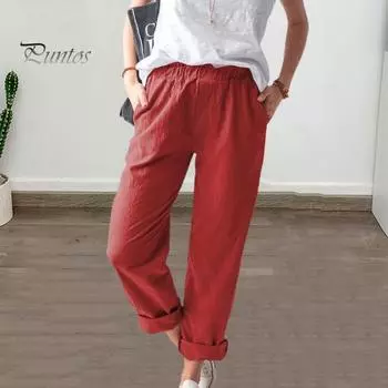 Женские брюки, эластичные прямые длинные брюки с высокой талией и карманами, однотонные свободные повседневные брюки, уличная одежда XL синий