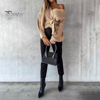 Женские брюки, эластичные, с высокой талией, на шнуровке, из искусственной кожи, прямые, однотонные, повседневные, длинные брюки XL чёрный