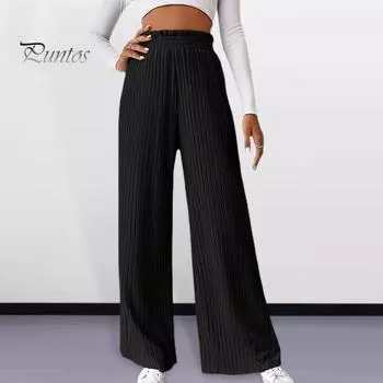 Женские брюки, эластичные, с высокой талией, прямые, широкие, повседневные брюки, однотонные, в спортивном стиле, длинные брюки, повседневная одежда 2XL армия зеленый