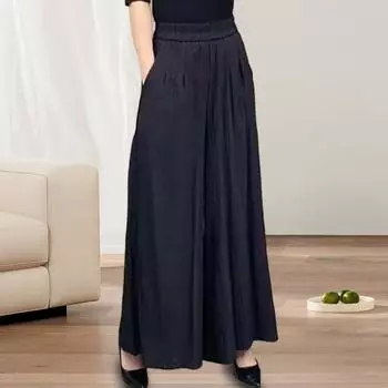 Женские брюки, эластичные, с высокой талией, свободные, широкие, спортивные, повседневные брюки с карманами, однотонные, длинные брюки M хаки