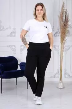 Женские брюки больших размеров, брюки-дудочки со строчкой