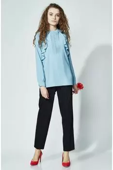 Женские брюки больших размеров, черные брюки с карманами и нормальной талией