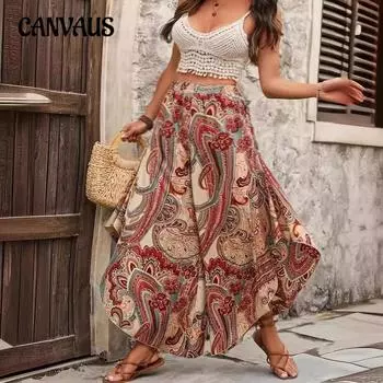 Женские брюки больших размеров, нестандартные повседневные широкие брюки в стиле бохо L разноцветный