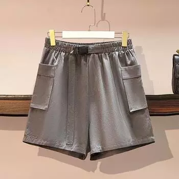 Женские брюки больших размеров, спортивные свободные трендовые брюки с множеством карманов, повседневные шорты для женщин