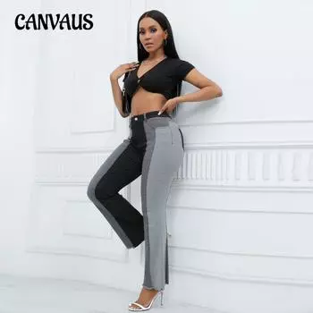 Женские брюки большого размера, эластичные, модные, выбеленные, цветные джинсы S чёрный