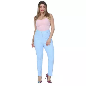 Женские брюки большого размера Fierte Rg1294 Ткань с завышенной талией, тонкая застежка-молния, пуговица, черный саксофон, синий, бордовый, красный, белый, темно-синий, хаки, кремовый порошок