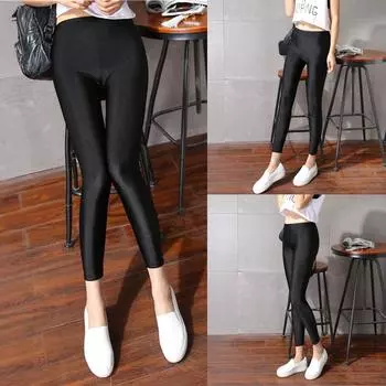 Женские брюки большого размера, осенние и зимние эластичные тонкие леггинсы, брюки на плоской подошве L чёрный