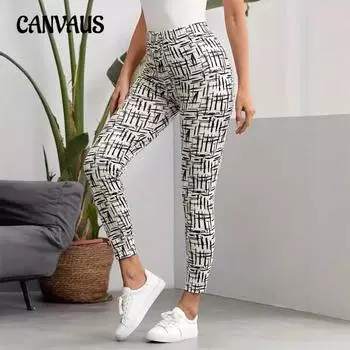 Женские брюки большого размера, повседневные женские брюки с принтом 0XL белый