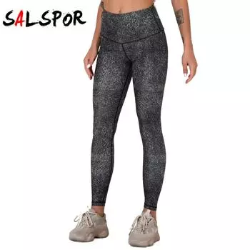 Женские брюки для фитнеса с высокой талией и подъемом бедер, цифровая печать, спортивные узкие леггинсы для йоги