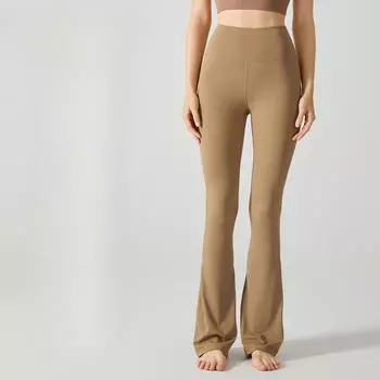 Женские брюки для йоги Micro Flare с высокой талией, верхняя одежда для поднятия бедер, профессиональные брюки для пилатеса, узкие спортивные штаны S чёрный