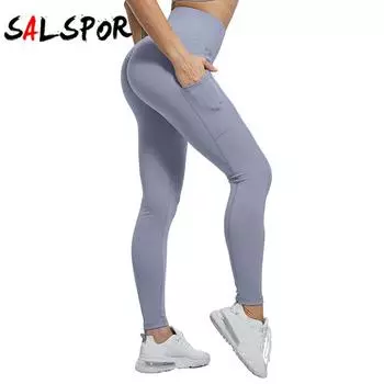 Женские брюки для йоги с матовой отделкой и боковыми карманами, мягкие леггинсы для тренировок, колготки