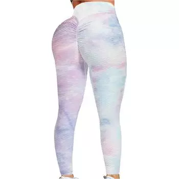 Женские брюки для йоги с высокой талией и подтяжкой бедер для фитнеса и бега XXL розовый