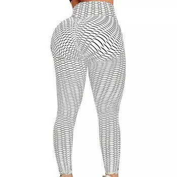 Женские брюки для йоги с высокой талией и подтяжкой бедер для фитнеса и бега XXL белый