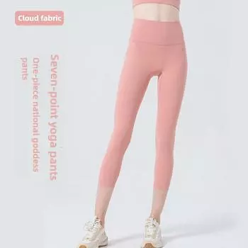 Женские брюки для йоги с высокой талией, без неудобных линий, облегающие, для занятий спортом и фитнесом S хаки