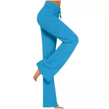 Женские брюки для йоги широкие штанины с высокой посадкой спортивные штаны M