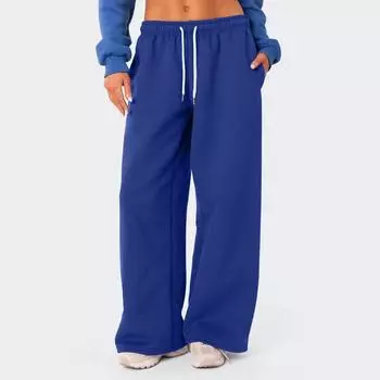 Женские брюки для йоги. Удобные брюки на шнурке. Свободные прямые брюки с карманами. Однотонные спортивные штаны. Широкие штаны для бега. M