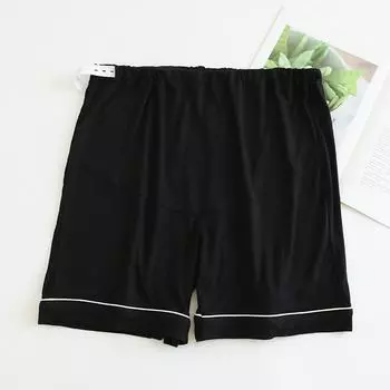 Женские брюки для сна летние тонкие компрессионные полоски поддержка живота шорты свободного кроя можно носить на улице регулируемые домашние брюки M чёрный