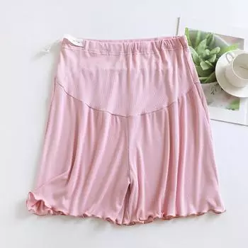 Женские брюки для сна летние тонкие ниточные шорты с поддержкой живота свободного кроя можно носить на улице регулируемые домашние брюки M розовый