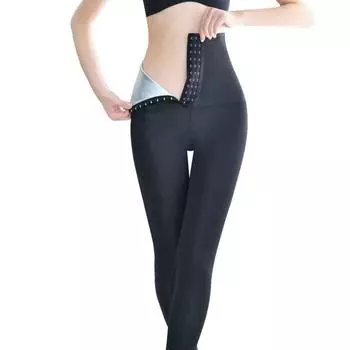 Женские брюки для живота Брюки для тела Сауна Формирователи Пот Эффект сауны Брюки для похудения S чёрный