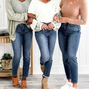 Женские брюки, джинсы свободного кроя с множеством карманов, эластичные джинсовые брюки с карманами, брюки XL