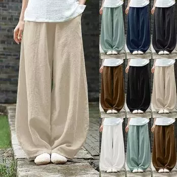 Женские брюки-фонарики больших размеров, однотонные, весна-осень, эластичный пояс, свободные, повседневные, с карманами 5XL