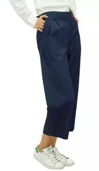 Женские брюки-капри Bimba с эластичным поясом на спине, джинсовые брюки-кюлоты с карманами Large темно-синий