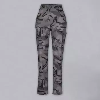 Женские брюки-карго средней посадки, прямые, с застежкой-молнией на пуговицы, с камуфляжным узором, повседневные спортивные комбинезоны свободного кроя с несколькими карманами, длинные брюки XL