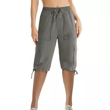 Женские брюки-карго свободного покроя с низкой талией, летние повседневные легкие брюки с карманами