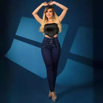 Женские брюки, карманы, пуговицы, женские брюки, черные джинсовые брюки S синий