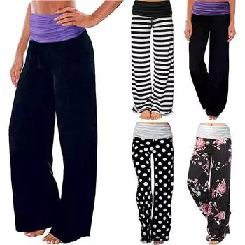 Женские брюки-клеш из молочного шелка, широкие брюки для занятий йогой, спортивные брюки для женщин S