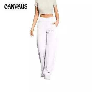 Женские брюки-кроссоверы с V-образным вырезом и широкими штанинами, с карманами, для фитнеса, занятий йогой, без Т-образных брюк, повседневные брюки S чёрный