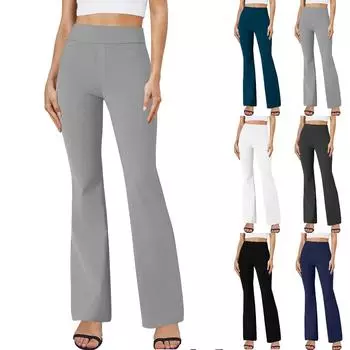 Женские брюки летние повседневные расклешенные рабочие брюки с высокой талией и карманами повседневные брюки S синий