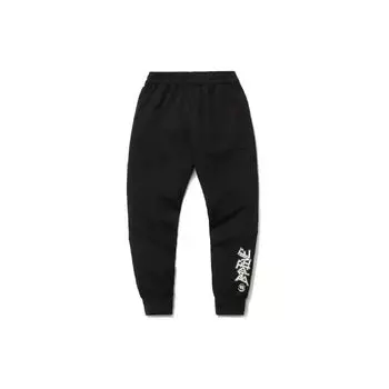 Женские брюки Li Ning Badfive Sports Basketball Series с принтом букв, дышащие, с манжетами, черные AKLR156-1 S