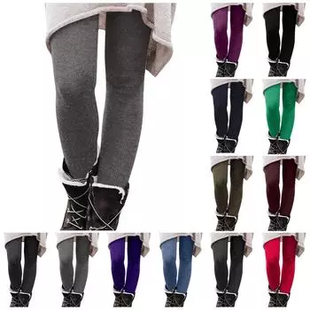 Женские брюки, однотонные эластичные мягкие хлопковые леггинсы, повседневные домашние пижамы L чёрный