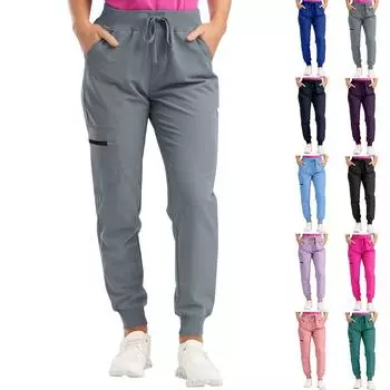 Женские брюки, однотонные повседневные спортивные брюки с карманами и беговыми брюками на шнурке XL синий