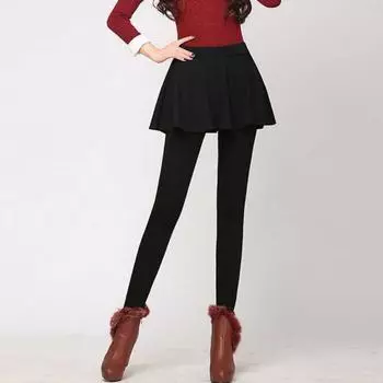 Женские брюки осень-зима, имитация двухсекционного высокоэластичного А-силуэта, плиссированная юбка в стиле пэчворк M серый