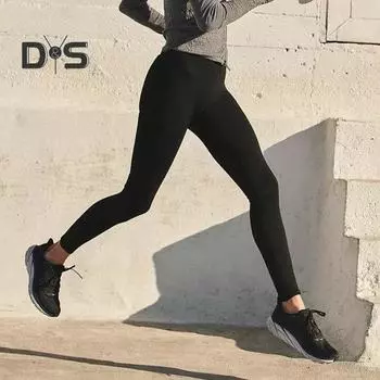 Женские брюки осень-зима, плотные, плюшевые, теплые, эластичные, с высокой талией, однотонные, облегающие, компрессионные, с приподнятой попоной, для бега, йоги, спортивные леггинсы, длинные брюки S чёрный