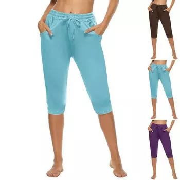 Женские брюки-палаццо, летние широкие повседневные длинные брюки в стиле бохо с карманами