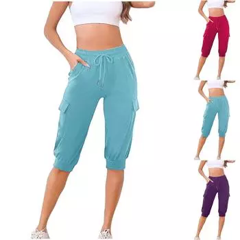 Женские брюки-палаццо, летние широкие повседневные длинные брюки в стиле бохо с карманами