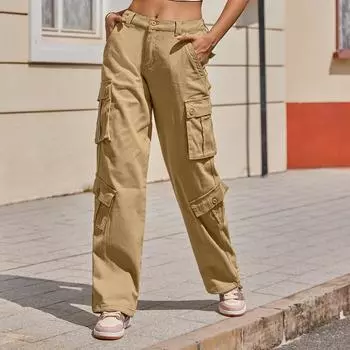 Женские брюки-палаццо, летние широкие повседневные длинные брюки в стиле бохо с карманами