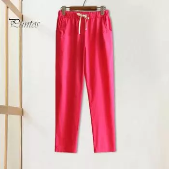 Женские брюки с эластичной резинкой на талии, однотонные свободные повседневные брюки с регулируемым шнурком, широкие тонкие шаровары с карманами 3XL серый