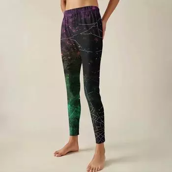 Женские брюки с эластичным мягким низом и принтом Хэллоуина, повседневные домашние спальные брюки L