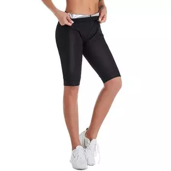 Женские брюки с ионным покрытием серебра, тренировочное боди для пота, сауны, капри, леггинсы для похудения S/M серебряный