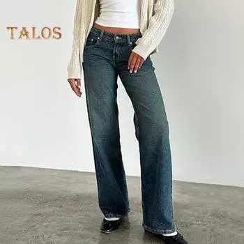 Женские брюки с карманами, с низкой талией, прямые, широкие, с застежкой-молнией, длинные, для повседневной носки и путешествий S серый