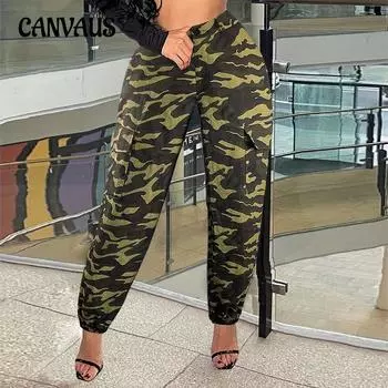 Женские брюки с объемными карманами, повседневные брюки, прямые брюки с завязками, рабочие брюки S армия зеленый